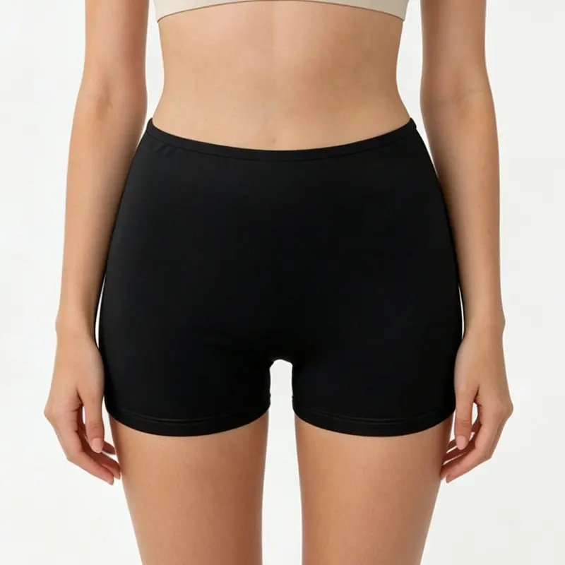 Women's Seamless Anti-Friction Safety Shorts - Soft Cotton, Stretchy Basic Style, No-Roll Edges, Smooth Layering Under Skirts, Layered Look Everyday Comfort
