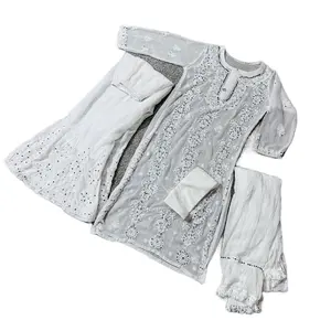 Women's Gorgette Mirror Lakhnavi Sarara Set - Traditional Dress for Casual Wear - Womenswear