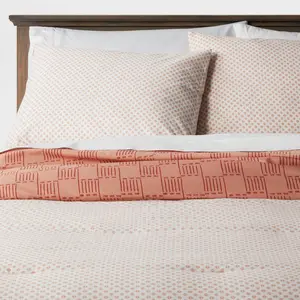 3pc King Boho Reversible Printed Comforter & Sham Bronze Set - Threshold