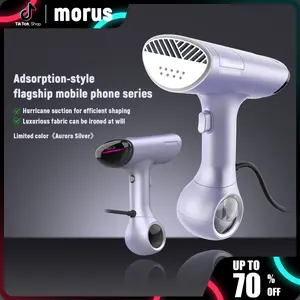 Morus V6 Vacuum Garment Steamer - Vacuum Suction Ironing Technology, Travel Steamer, 1200W Steamer for clothes, Portable & Compact Handheld Design, 20-Second Heat up