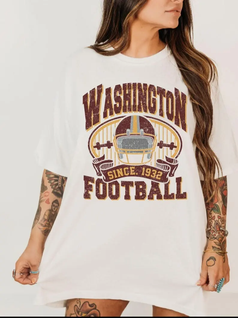 [Sale Up To 50%] Vintage Washington Football Style T-shirt, Washington Crewneck Commander Shirt, Washington Fan Gift, Sunday Football Shirt, Game Day, Graphic Streetwear T-shirt