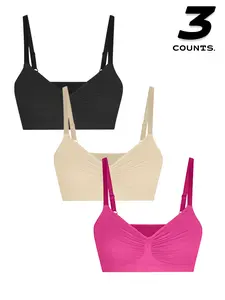 Women's Solid Wireless Sports Bra, Adjustable Strap Yoga Bra, Soft Comfortable Breathable Workout Bra, Women's Sport & Outdoor Clothing for Indoor Outdoor Wear, Sports Bralette Set
