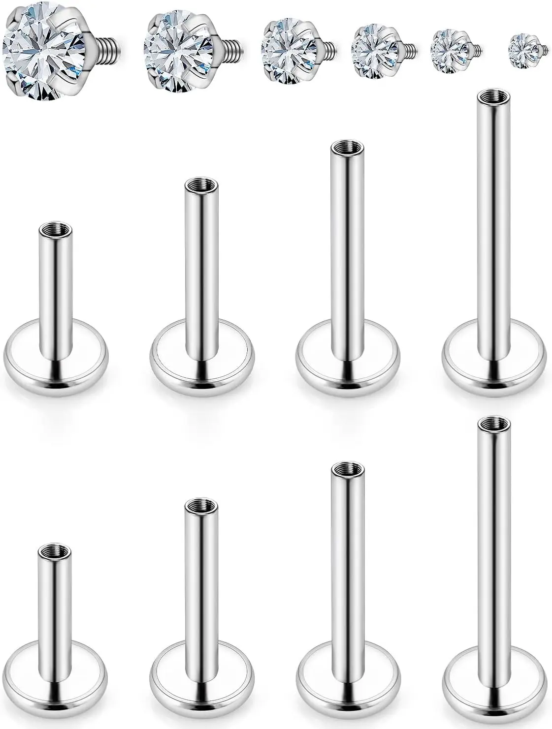 Medusa Piercing Jewelry Stainless Steel Labret Jewelry Monroe Lip Rings Different Size Tragus Nail Conch Cartilage Helix Earring Stud Bar Length