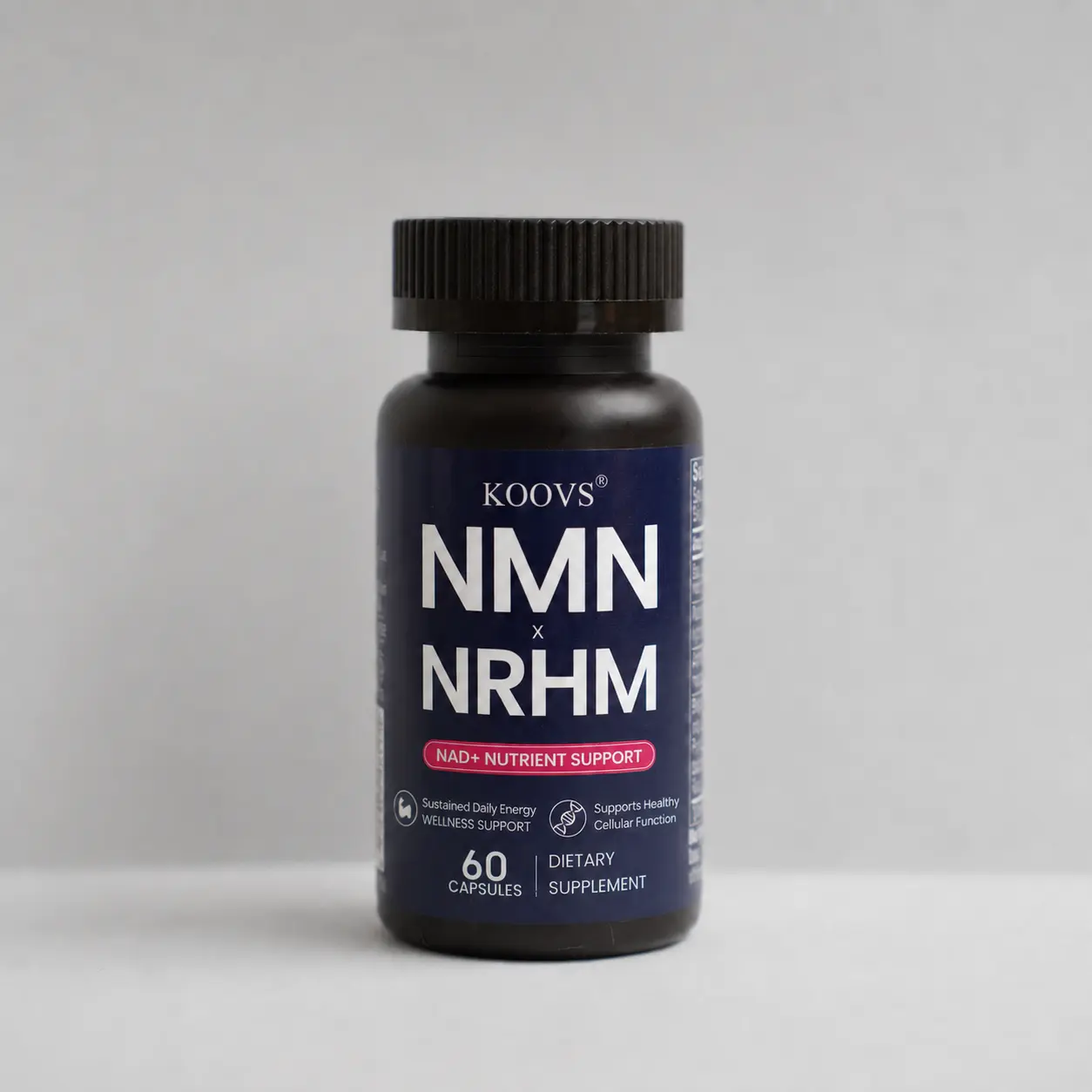 KOOVS NMN + NRHM Capsules | NAD+ Support & Cellular Energy Boost | 650mg High Potency with Astragalus for Daily Wellness (60 Count)