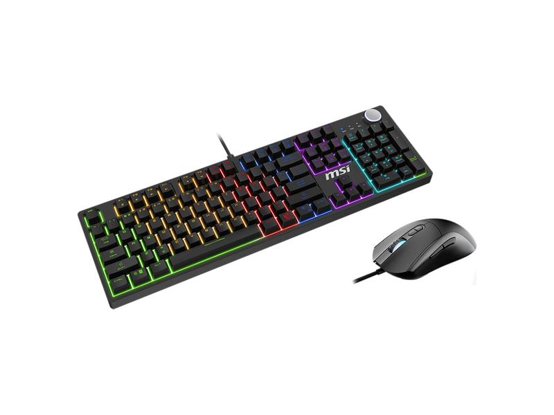 MSI Forge GK320 Combo RED US - Gaming RGB Keyboard & Mouse Set, Full Keys Anti-Ghosting, 12,800 DPI Optical Sensor, 13-Mode RGB, up to 12,800 DPI, Black