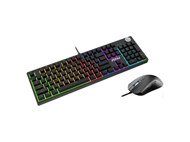 MSI Forge GK320 Combo RED US - Gaming RGB Keyboard & Mouse Set, Full Keys Anti-Ghosting, 12,800 DPI Optical Sensor, 13-Mode RGB, up to 12,800 DPI, Black