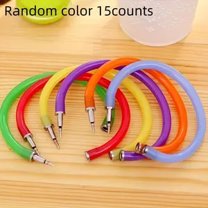15-Pack Creative Candy Color Ballpoint Pens, Writing Stationery, Easy Grip, Classroom Gifts, Birthday Gifts, Party Gifts, Random Colors, Student Kids