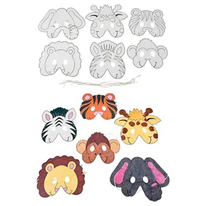 Bulk 48 Pc. Color Your Own Zoo Animal Cardstock Masks