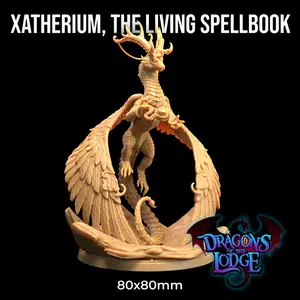 Xatherium Living Spellbook Dragons of Lodge | The Dragon Trappers Lodge | 32mm Scale | Miniature TTRPG Mini DnD Dungeons Dragons Wargame