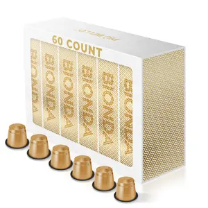 Piu Bello Espresso Bionda Coffee Pods - Nespresso Machine (Original) Compatible Capsules Pack - Rich & Balanced Taste - Strong Italian Espresso Flavored - Kosher Certified (60 Count Single Flavor)