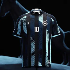 Argentina Black Special Edition Soccer Jersey Unisex – Number 10 Football Shirt with Premium Blackout Style