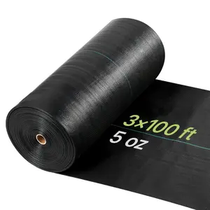 VEVOR Weed Barrier Fabric Heavy Duty, 3x100FT 5oz Landscape Fabric, Woven Weed Blocker Fabrics, Garden Fabrics Weeds Barrier, Weeds Control Ground Cover, Geotextile Webbing, Gardening Mat, Black