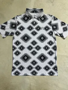 Ayden Aztec Polo Performance Men’s Polo Short Sleeve Shirt Menswear Top Outdoor Polyester Casual Fabric