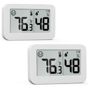 2-Pack Mini Hygrometer Indoor Thermometer, Humidity Gauge with  (?/?), Humidity Meter Digital Temperature  for Greenhouse Babyroom Cellar Reptile Incubator Closet