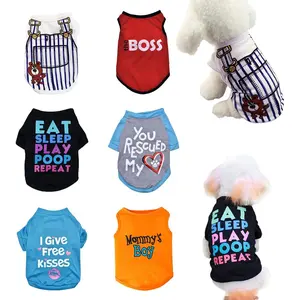 6 Pack Dog Clothes for Small Dogs Boy and Girl, Soft and Breathable Puppy Kitten Dog Shirts with Letters for Pet Cats, Summer Dogs' T-Shirts Apparel Sleeveless Vests for Chihuahua Yorkies