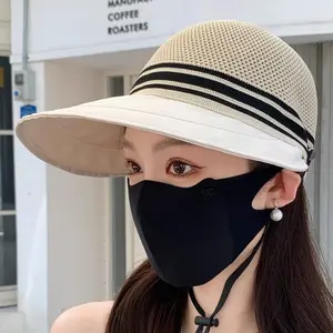 Extended Brim Mesh Top Baseball Cap for Women, Spring and Summer, Large Head Size, Fashionable and Versatile, Sun Protection Outdoor Travel Hat