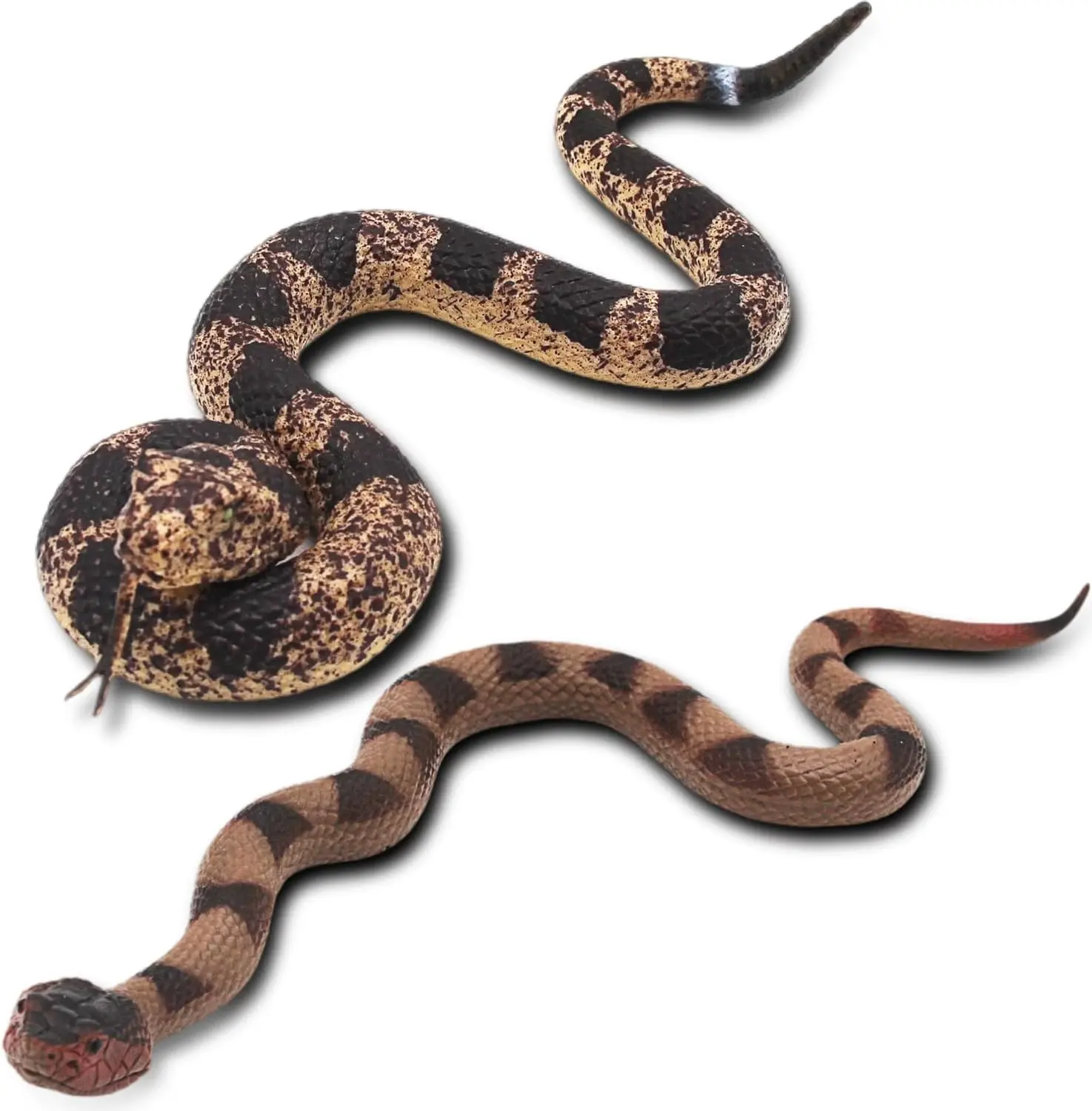 Realistic Life-Size Rubber Rattlesnake Fake Toy - Halloween Prank Gift Set, Garden Bird Scare Device, Christmas Toy