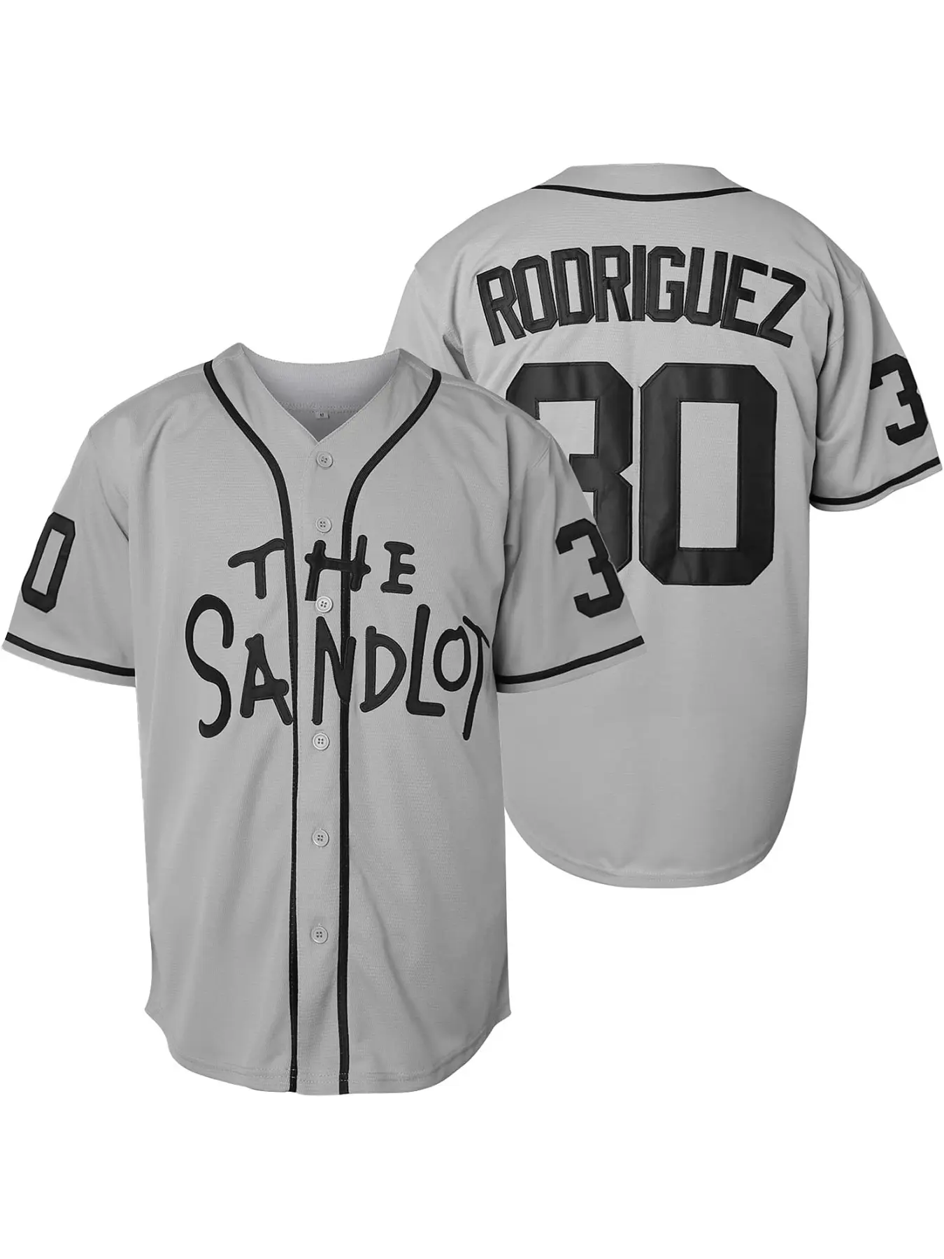 Plus Size Benny 'The Jet' Rodriguez 30 The Sandlot Bel Air Short Sleeve Squints Yeah-Yeah Embroidered Jerseys, Sporty Jersey Baseball Shirt Sports Style Baseball Jersey