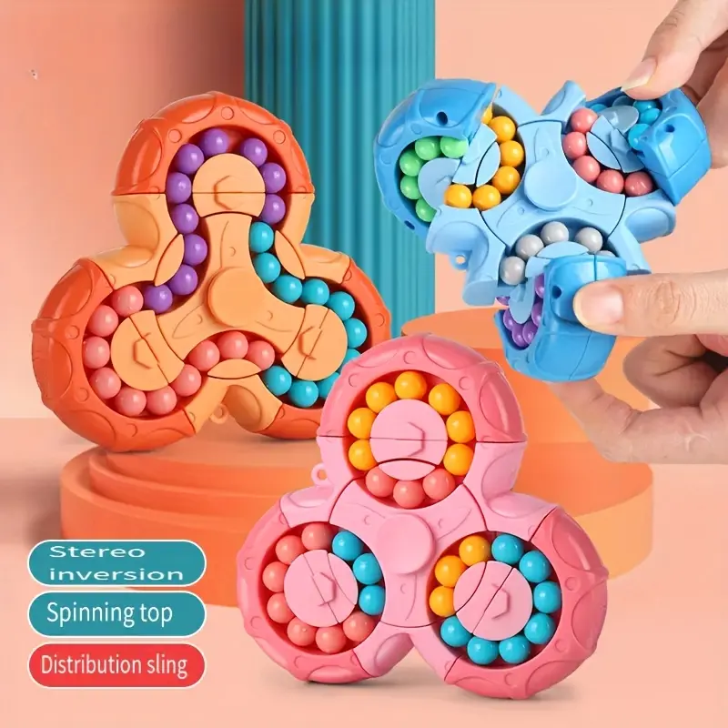 Six-sided Magic Bean Puzzle Toy for Youngsters Aged 3 and Above - Enhances Attention, Imagination and Fine Motor Skills |   Perfect Finger Rotation Game, Improves Hand-Eye Coordination and Creativity |   Ideal Christmas Gift