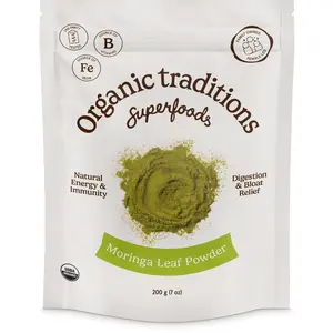 Organic Traditions Organic Moringa Powder Organic Moringa Leaves Extract Vegan Non-GMO Superfood Natural Moringa Supplement, 7oz (200g) Bag, 40 Servings per Bag