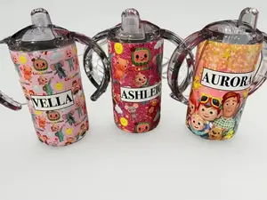 12 Oz Skinny Kids Sippy/Tumbler "Coco Melon"