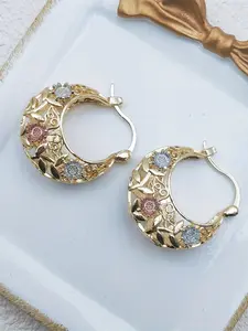Vintage Hollow Out Design Earrings, Fashionable Jewelry for Women, Trendy All-match & Exquisite Jewelry for Birthday Gift, Flower Earrings