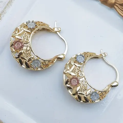 Vintage Hollow-Out Design Earrings for Women, Trendy Versatile & Exquisite Jewelry for Birthday Gift, Flower Earrings, Hoop-Shape Earrings, Trendy Fashionable Accessories