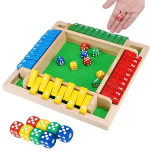 Shut The Box Dice Game Set – 2-4 Player Family Wooden Board Game with 8 Dice, Number Flip Game for Kids & Adults, Party, Classroom, Drinking Game, Home Fun
