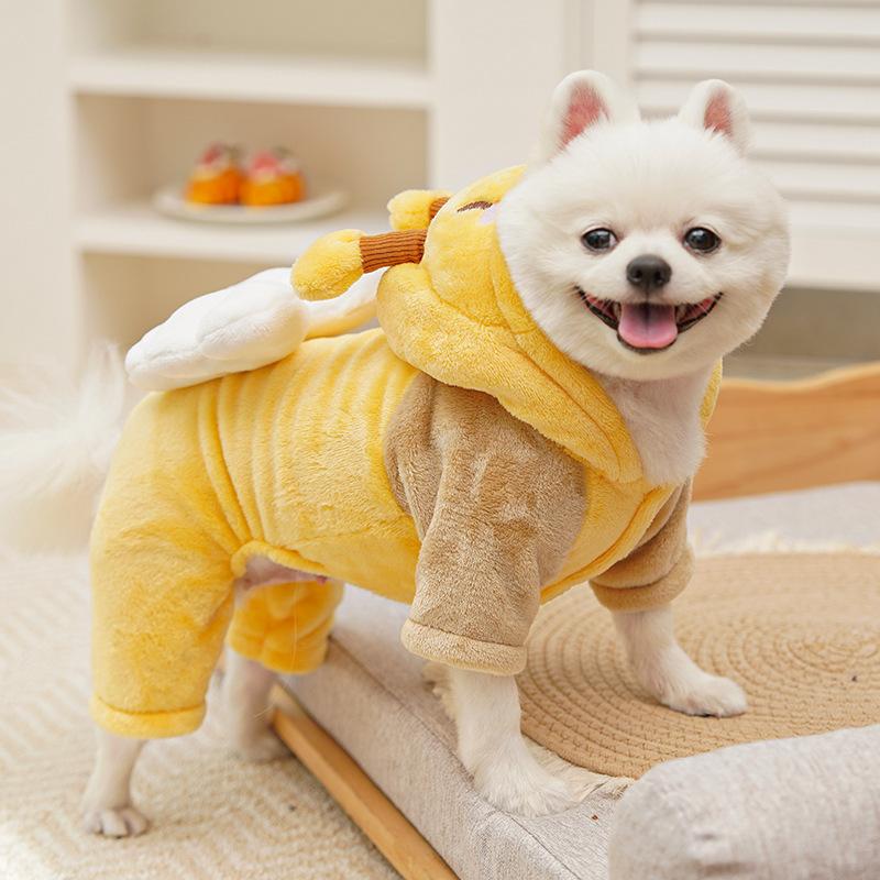 Pet Clothes Little Bee Costume Cosplay With Hat Leash Ring For Small Medium Dogs Cat Winter Thickened AL991277976462