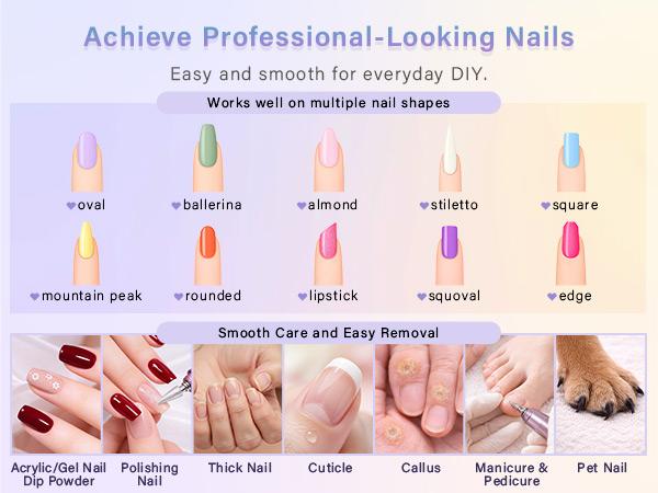 Professional Electric Nail Drill 35000 RPM,Portable Rechargeable E-File with LED Display,Quiet Low-Vibration Nail File Machine, Adjustable Speed,12 Nail Drill Bits for Acrylic Nails & Gel Nails