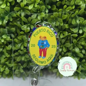 DTMF concho Badge Reel, concho the frog badge id holder, puerto ricobadge Reel, Latino Badge Reel, Badge Reel ID for her, Thank you gift