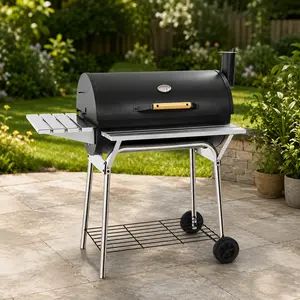 Charcoal Barrel Grill-Barbecue Smoker, Large Party Size for 8+ People, Ideal for Family Gatherings (Sports & Outdoor Camp Kitchen Grill Stove)