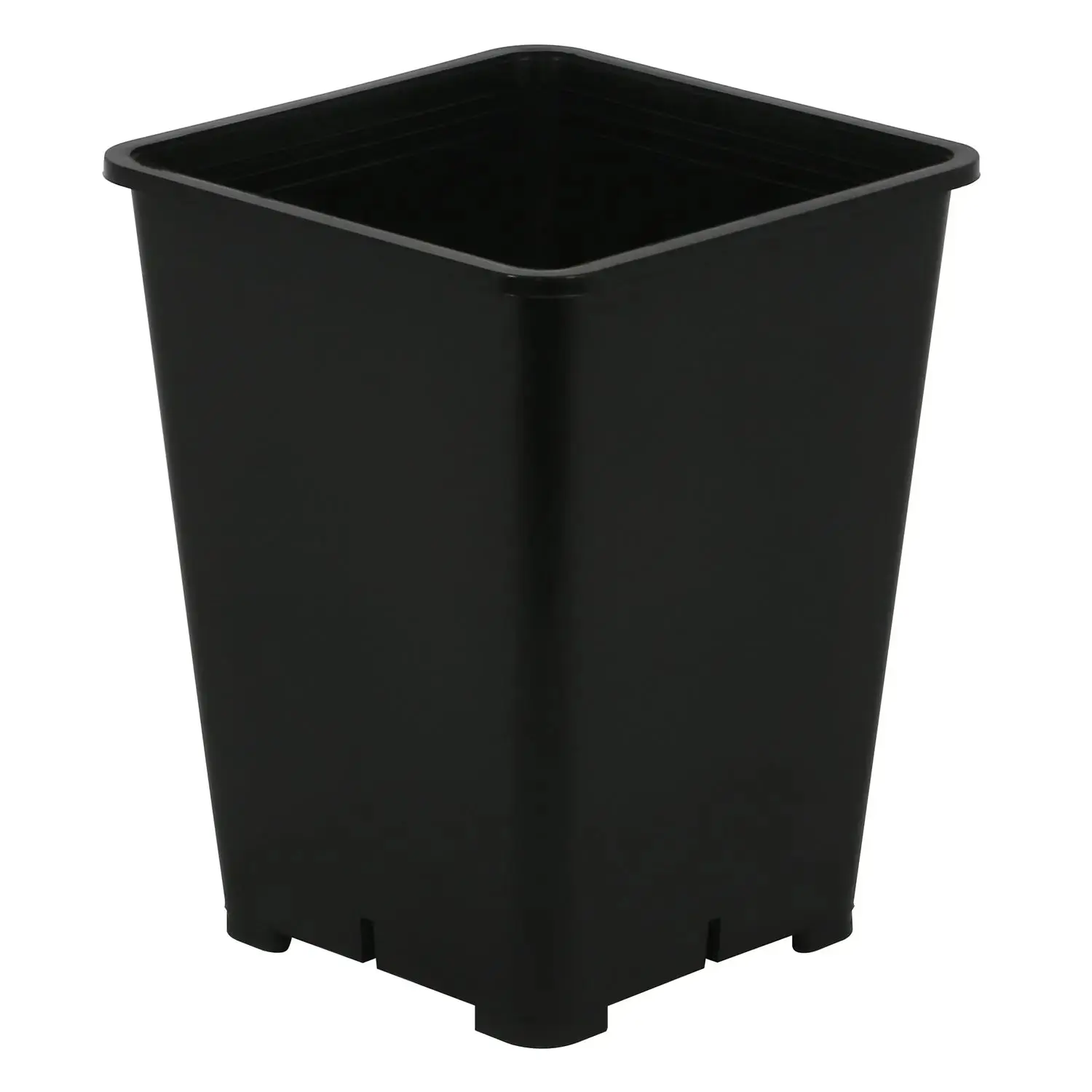 6 Inch Square Heavy-Duty Injection-Molded Reusable Plastic Nursery Pots - Drainage Aid, Improved Drainage, Root Aeration, Maximize Growing Space, Multiple Seasons Use for Community Non-Profit Projects (6.4"X6.4"X8.1")