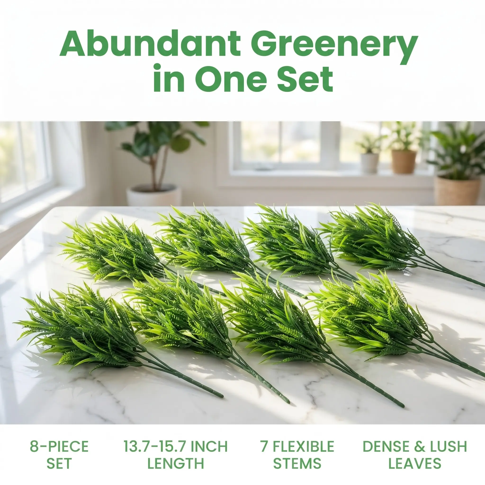 KIRIFLYArtificial Flowers for Outdoors 8Bundles UV Resistant Boxwood Shrubs Artificial Eucalyptus Fake Plants Faux Plastic Decorative Greenery for Farmhouse Garden Indoor Outdoor Home Wedding Decoration Ornaments Artificial Flower Arrangement