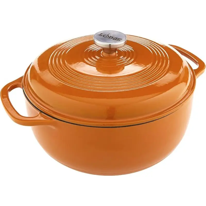 Lodge , Dual Handles, Oven Safe up to 500°F, Stovetop Compatible, Durable Construction for Versatile Cooking, Non-Stick Interior, Easy to Clean, Stylish Apricot Kitchenware