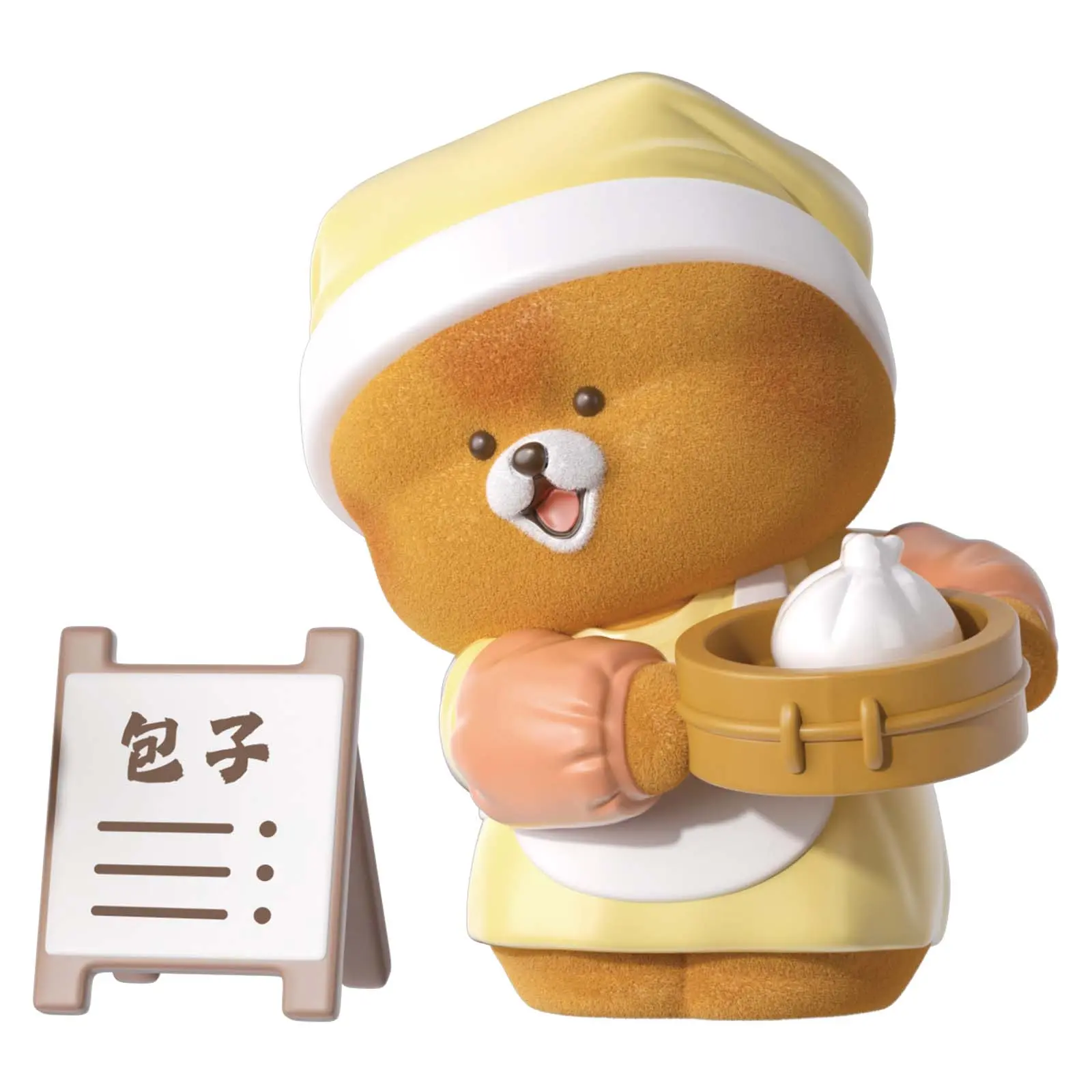 MINISO Pompom Mochi Snack Stall Series Blind Box | Kawaii Flocked Foodie Bear Figure | Cute Desktop Decor | Official Licensed Toy, Ideal Graduation & Summer Gift #PompomMochi #KawaiiFigure #FoodieDecor