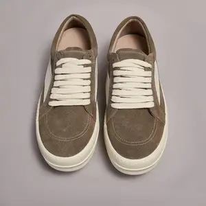 classic inverted triangle brown suede trainers for men and women designer ro gothic style genuine leather lace up retro shoes size 35-47