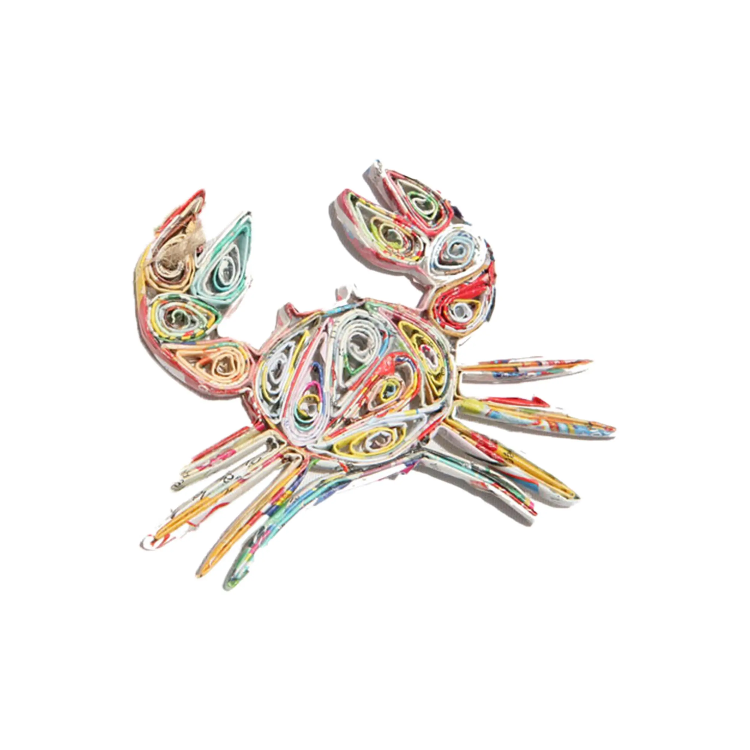 Recycled Magazine, Eco-friendly, handmade, quilling Crab ornament