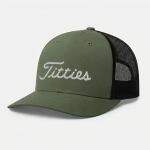 Funny Titties Golf Hat – Embroidered Trucker Cap, Adjustable Mesh Golf Hat, Gift for Golf Lovers