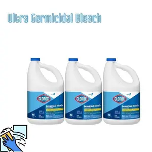 Clorox Ultra Germicidal Bleach 121 oz (Pack of 3) – Disinfecting Bleach Cleaner for Laundry & Surface Sanitizing, Kills 99.9% of Germs, Whitening & Deodorizing Formula
