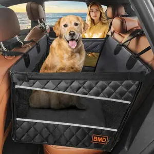 BMD Dog Car Back Seat Cover, Dog Accessories, Waterproof & Breathable, Easy to Install with Storage Pocket, Anti-Slip Bottom Cover for Back Seat Car, SUV, Truck, Outdoor Fun Pet Travel Stuff, Pet Supplies