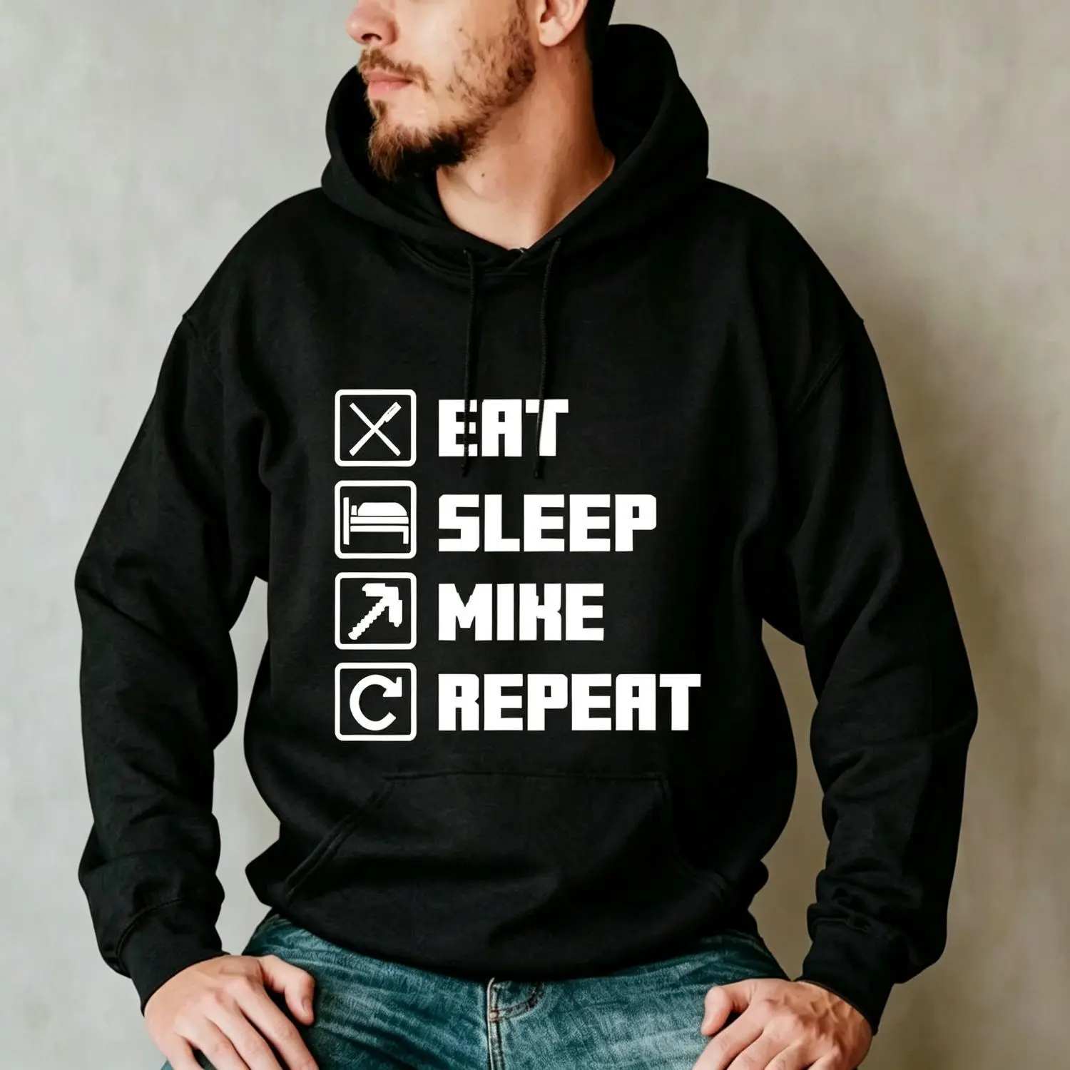 MineC Gamer Hoodie Eat Sleep Mine Repeat Hoodie Video Game Hoodie Gamer Life Hoodie Birthday Kids Hoodie Funny Game Lover Hoodie