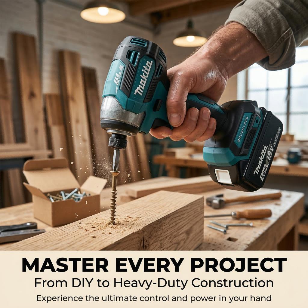 Makita DTD173 Brushless Impact Driver Drill Kit With Battery Charger  Construction Fastening professional power tool  impact wrench powertools high torque