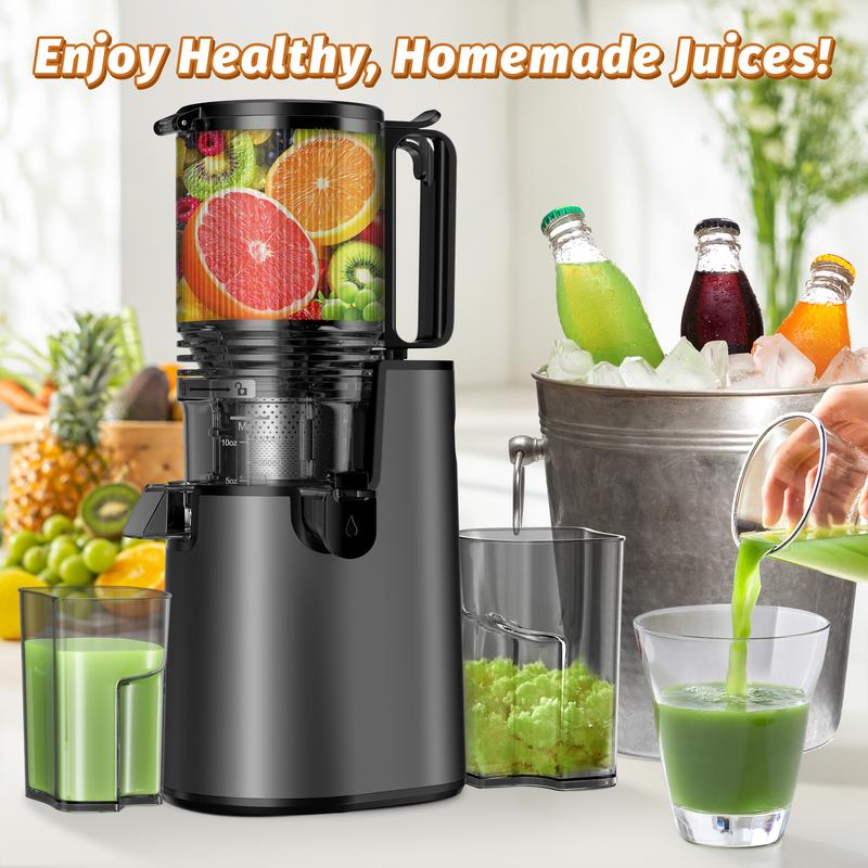 Cold Press Juicer,medium-Sized Slow Masticating Machine with 5.3" Large Bore Feed Chute for Whole Fruits&Vegetables,350W Juice Extractor,Easy to Clean #TikTokShopBlackFriday