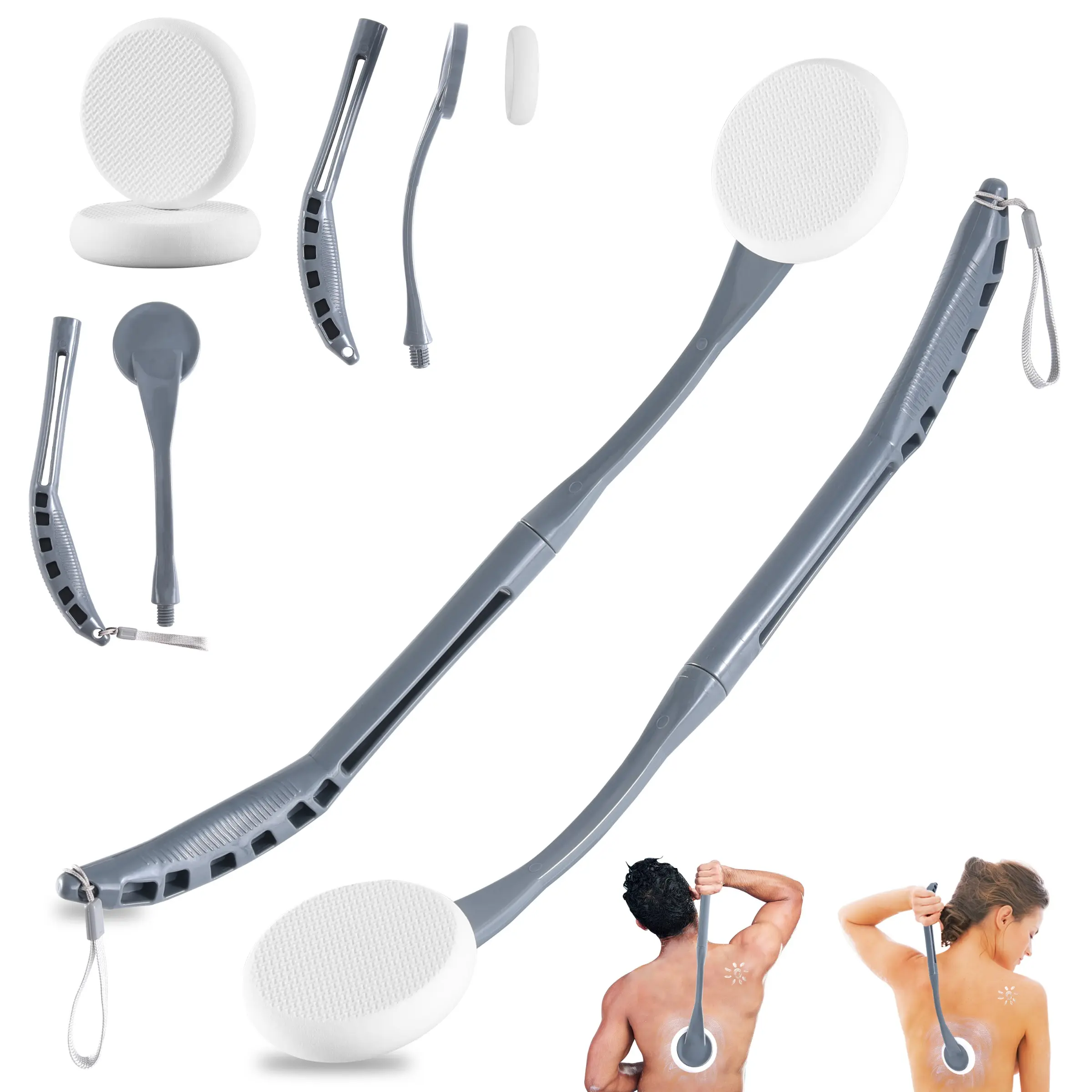Back lotion applicator, 20.5-inch back lotion applicator, convenient for applying back lotion, easy to use and washable, back tanning lotion applicator, Hanging, Exfoliating Tool, Back Scrubber, Body Brush, Spa Brush, Back Scrubber For Shower