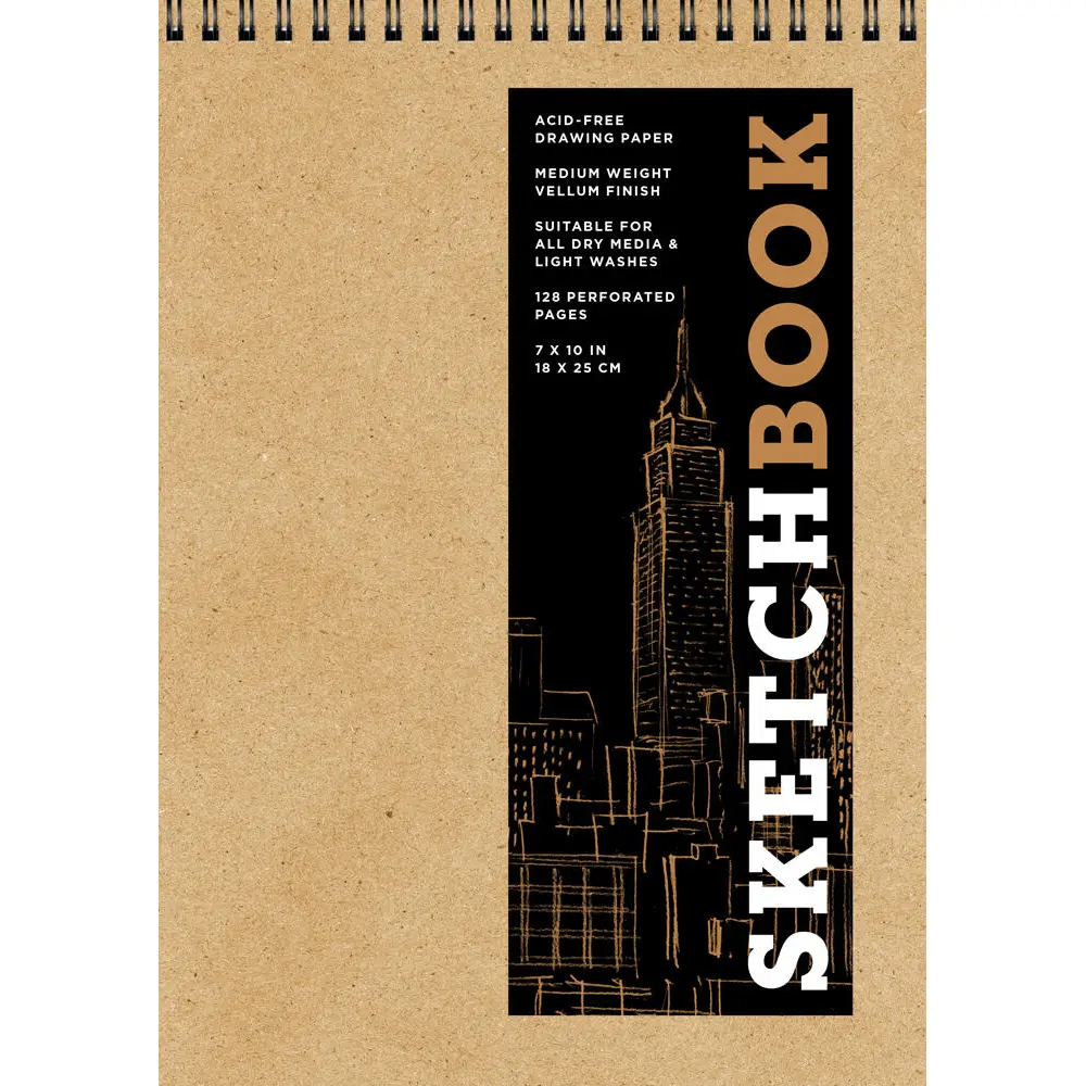 Sketchbook 7 x 10" Fliptop Landscape Kraft Spiral Hardcover Mixed Media Sketchbook for Drawing Sketchbook 7 x 10" Fliptop Landscape Kraft Spiral Hardcover Mixed Media Sketchbook for Drawing