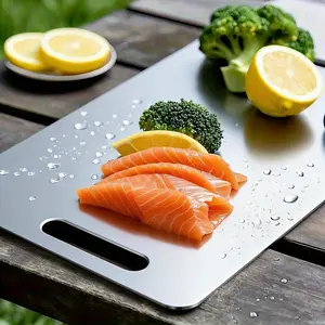 High-Quality Titanium Steel Cutting Board, Kitchen Cutting Board, Dual-Sided Food Grade Stainless Steel, Smooth Surface, Durable and Easy to Clean