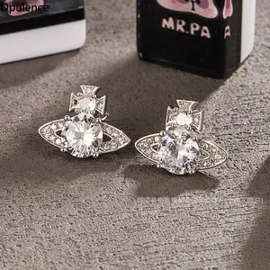 Saturn High Quality Earrings Female Mini Fashion Design European and American Couple Earrings Male Birthday Gift