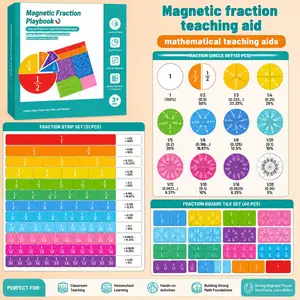 Magnetic Fraction Demonstration Book, 1 Set Math Teaching Aid, Learning Toy for Gift, Mathematical Knowledge Training Toys, Interactive Game Props, Educational Material,Easter Gifts
