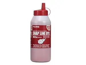 TAJIMA Marking Chalk - Dark Red 32 oz (907g) Semi Permanent Snap-Line Dye with Durable Bottle & Easy-Fill Nozzle - PLC3-DR900